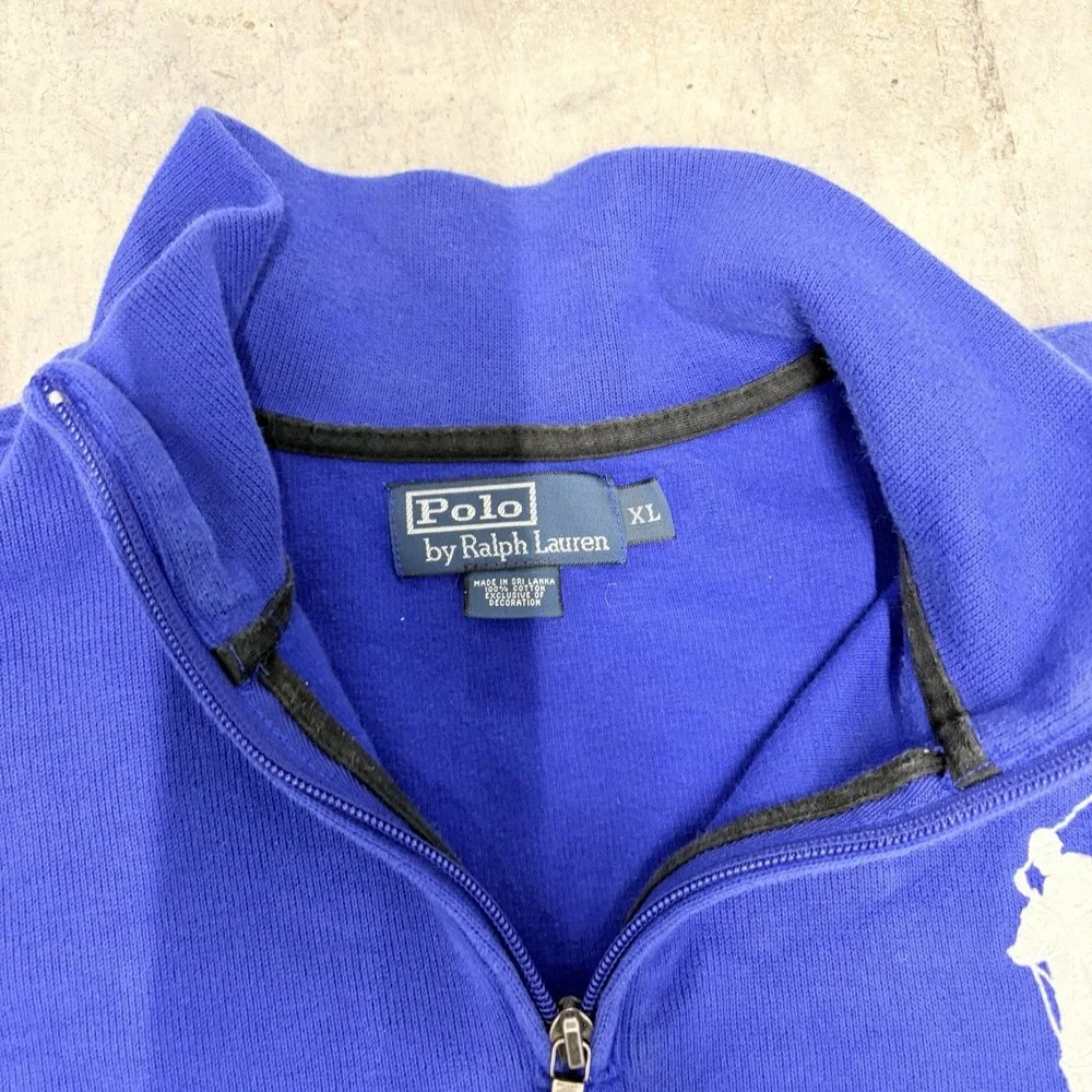Polo Ralph Lauren Big Pony 1/4 Zip Pullover Men's Size XL Ski Blue